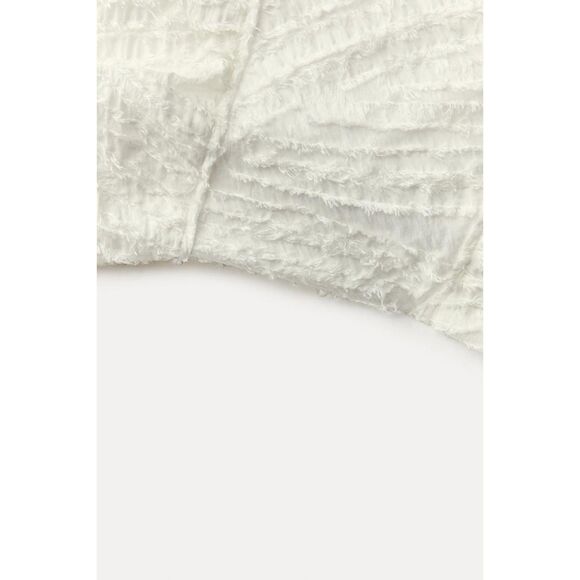 White Zara Jacquard Textured Spaghetti Strap Midi Dress (NWT) - Picture 8 of 11